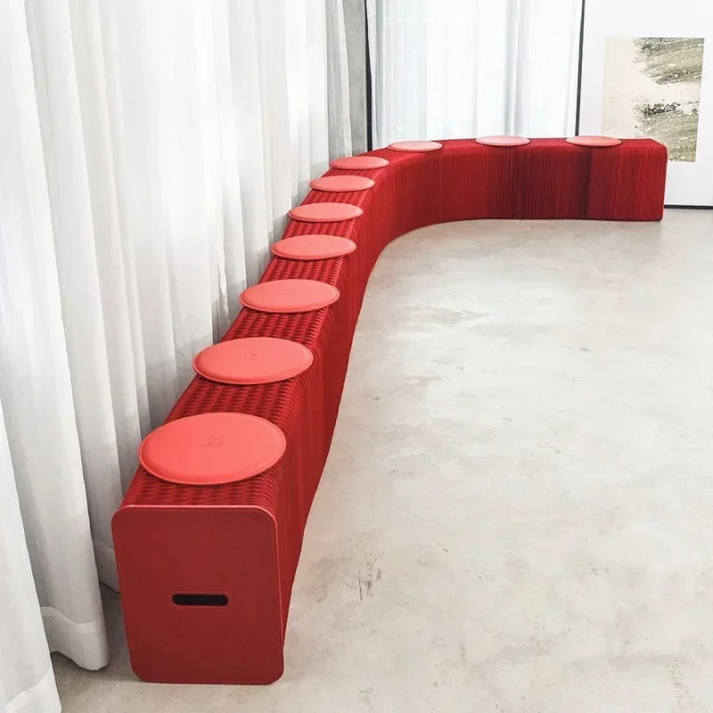 Creative and Environmentally Friendly Folding Retractable Low Stool, Fashionable Bench, Home and Restaurant, Paper Folding Chair - vue 21 sur 22