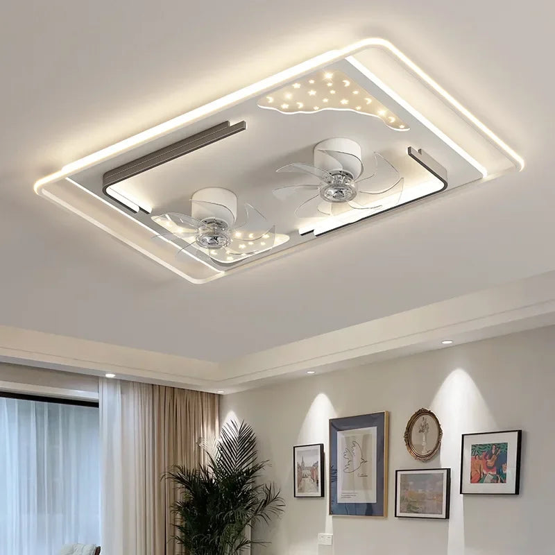 plafonnier moderne nordique avec ventilateur intégré silencieux - vue 4 sur 10