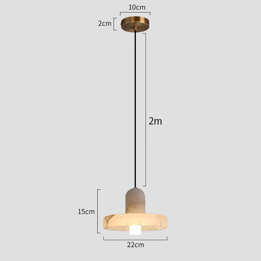 lustre en marbre espagnol de luxe tout en cuivre pour restaurant b & b - vue 6 sur 6
