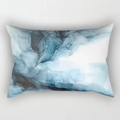 housse de coussin rectangulaire rayures aquarelle style chinois 30 x 50 cm