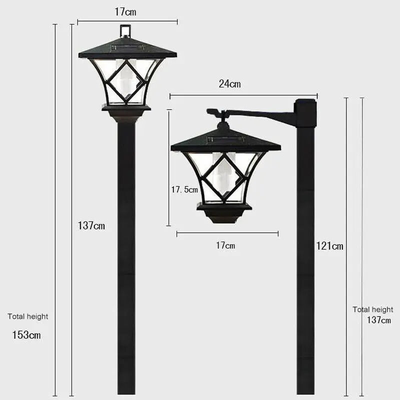 lampadaire de jardin solaire à led décoratif traditionnel - vue 5 sur 6