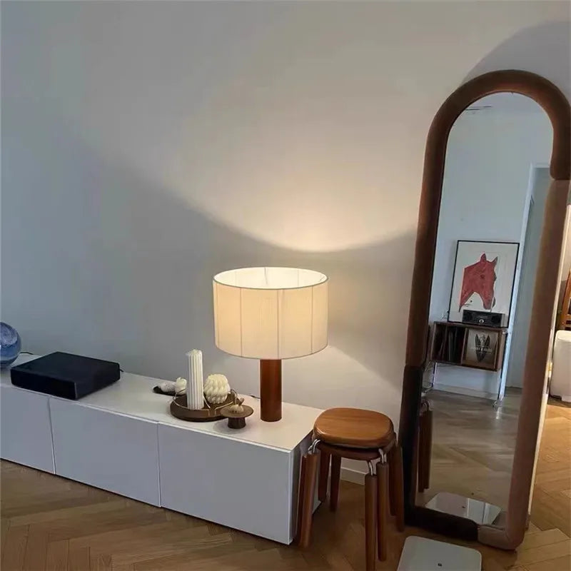 Minimalist solid wood table lamp wabi sabi decorative style - vue 4 sur 9
