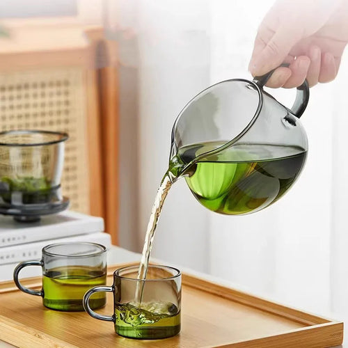 Theiere verre borosilicate avec infuseur couvercle resistante
