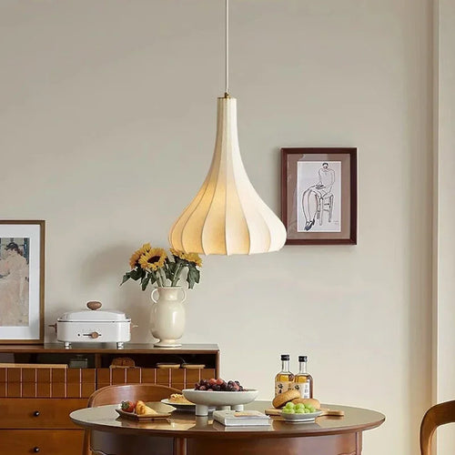 Chinese retro silk chandelier, minimalist style for interior decor - vue 2 sur 12