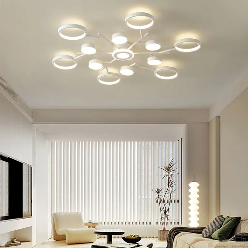Plafonnier led télécommande simple blanc décoratif 2023 - vue 3 sur 9