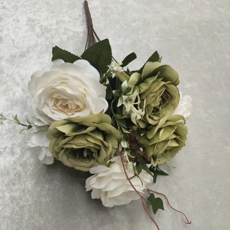bouquet de roses en soie pour décoration de mariage et jardin - vue 10 sur 15