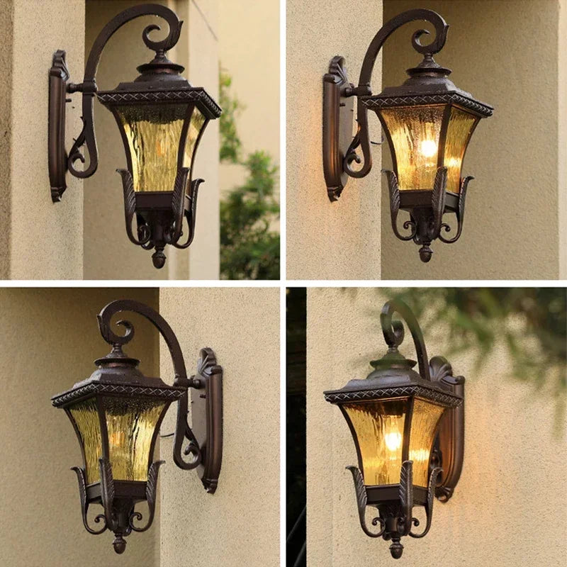 applique murale extérieure rétro pour éclairage décoratif de jardin - vue 7 sur 7