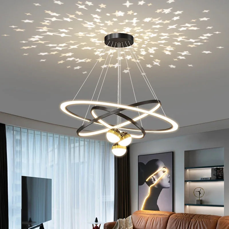 Minimalist led wire chandelier for indoor decor - vue 4 sur 25