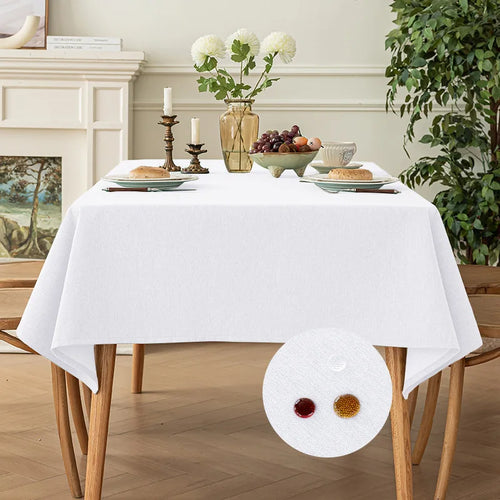 Nappe coton lin imperméable style uni table repas