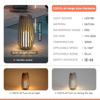 Outdoor Home Garden Solar lights, Rattan IP65 Waterproof Street Lamp Villa Courtyard Landscape Lawn Light For Garden Patio Fence