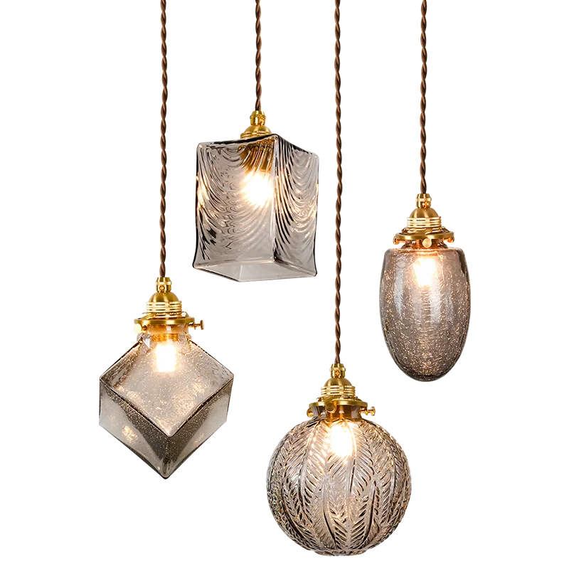 suspension laiton verre salle manger bar - vue 5 sur 9