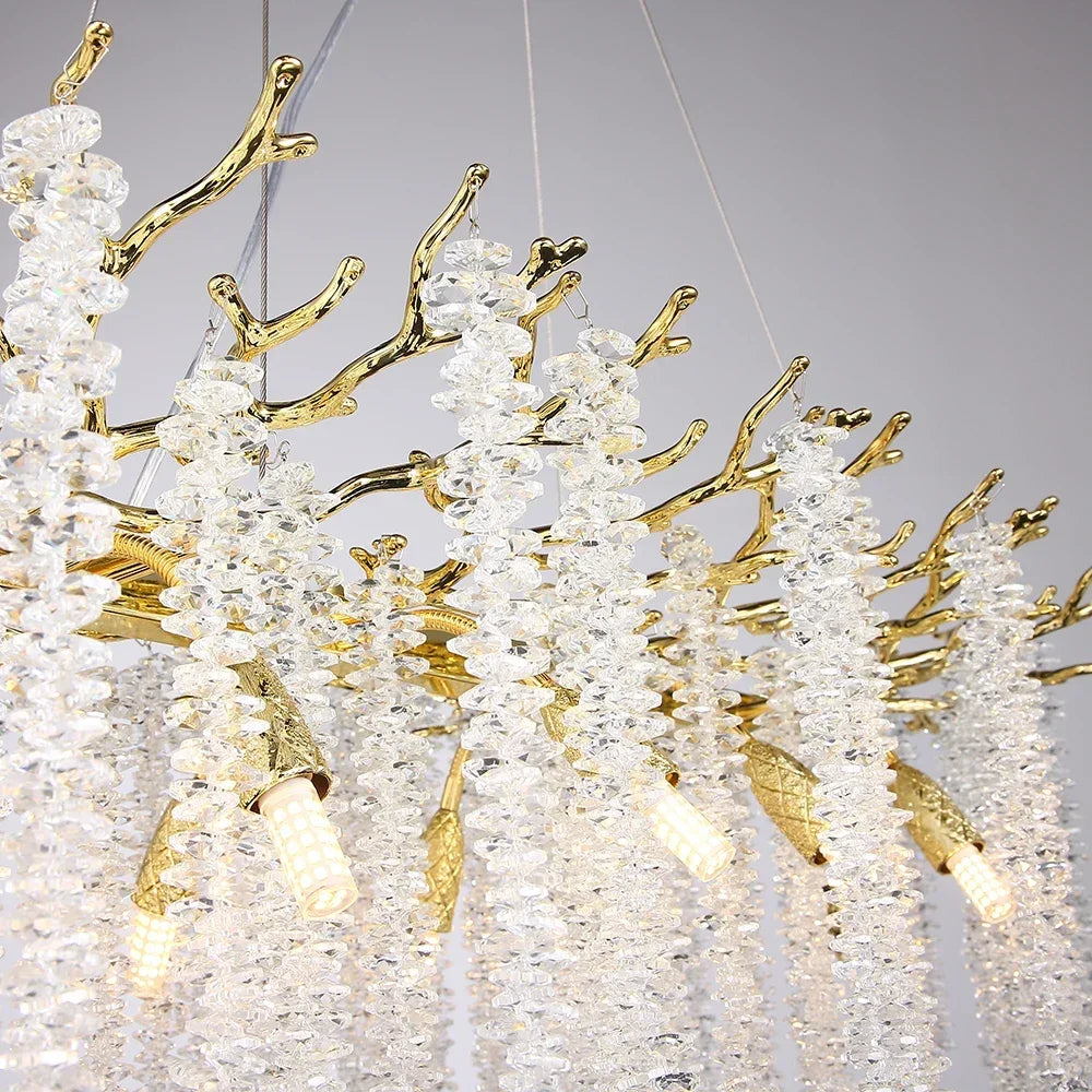 lustre rectangulaire en cristal pour décoration intérieure moderne - vue 6 sur 6