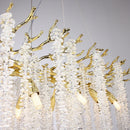lustre rectangulaire en cristal pour décoration intérieure moderne