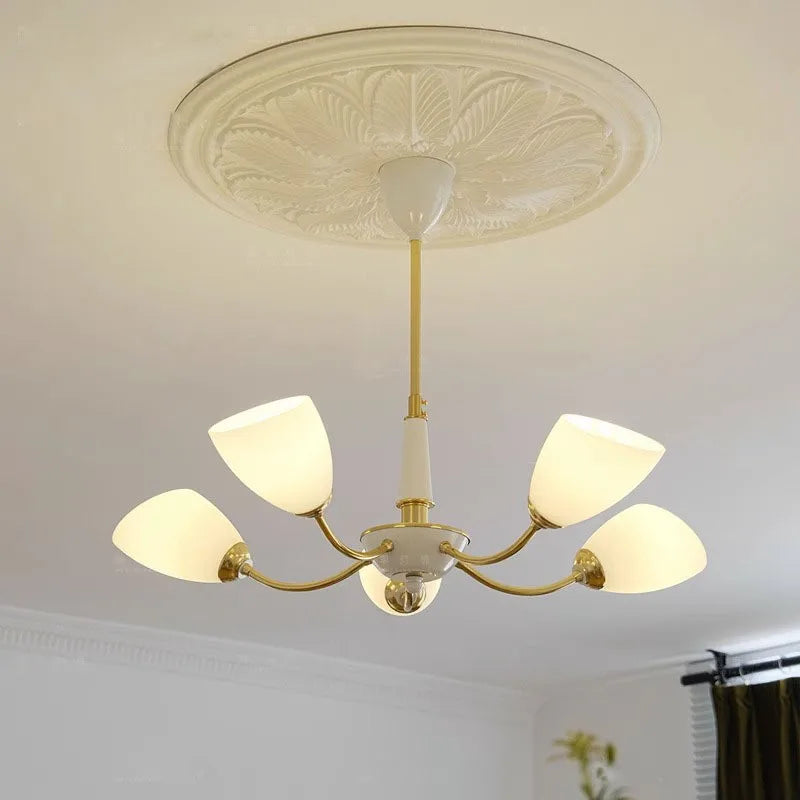 lustre moderne design nordique vintage en verre à LED - vue 4 sur 11