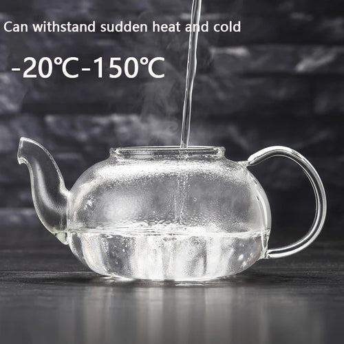 Théière verre résistant chaleur avec infuseur intégré