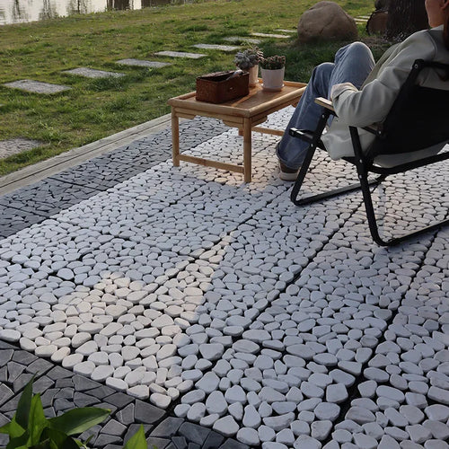 paves emboitables pierre sol exterieur jardin balcon - vue 2 sur 7