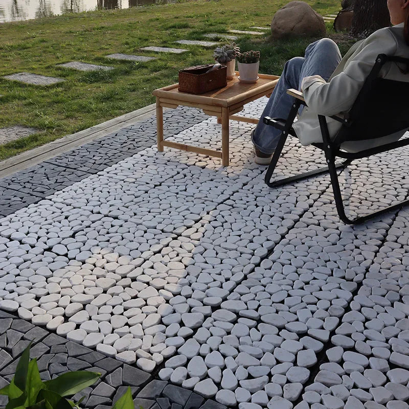 paves emboitables pierre sol exterieur jardin balcon