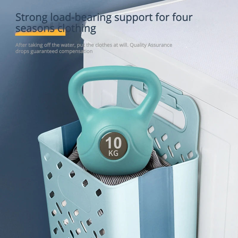 panier à linge pliable et mural pour rangement pratique - vue 5 sur 17