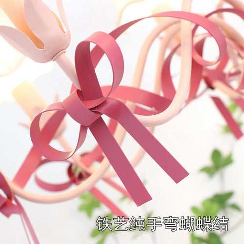 lustre mignon pour enfant style pastoral avec nœud - vue 7 sur 14
