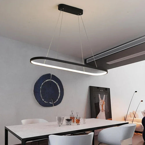 Minimalist Nordic oval chandelier for interior decoration - vue 2 sur 14
