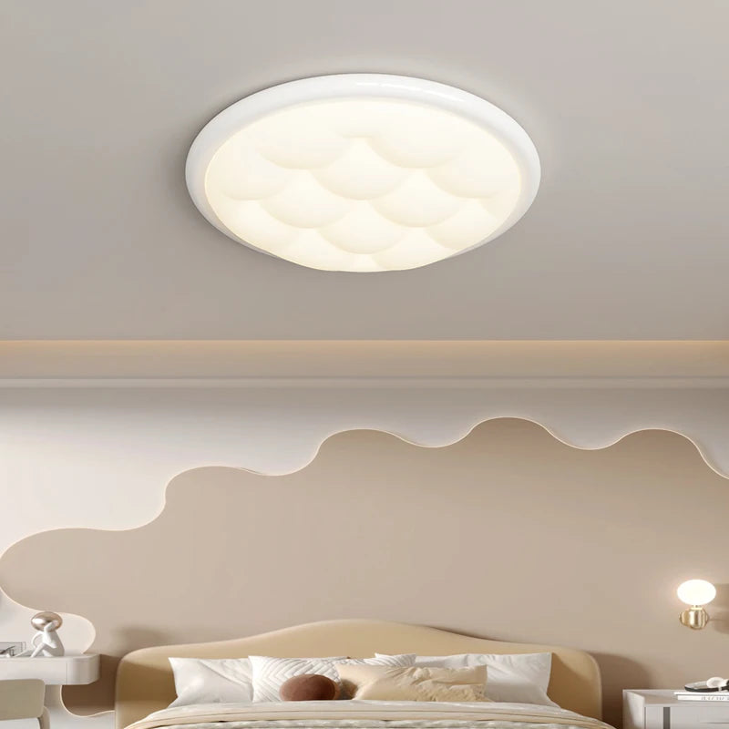 plafonnier moderne simple style crème bulle protection des yeux - vue 7 sur 12
