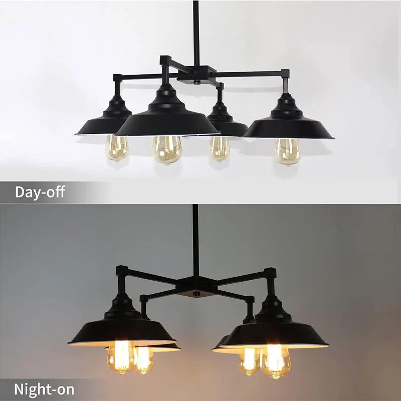 lustre vintage loft 4 têtes style américain pour restaurant