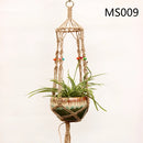 panier suspendu en corde de chanvre pour plantes décoratives