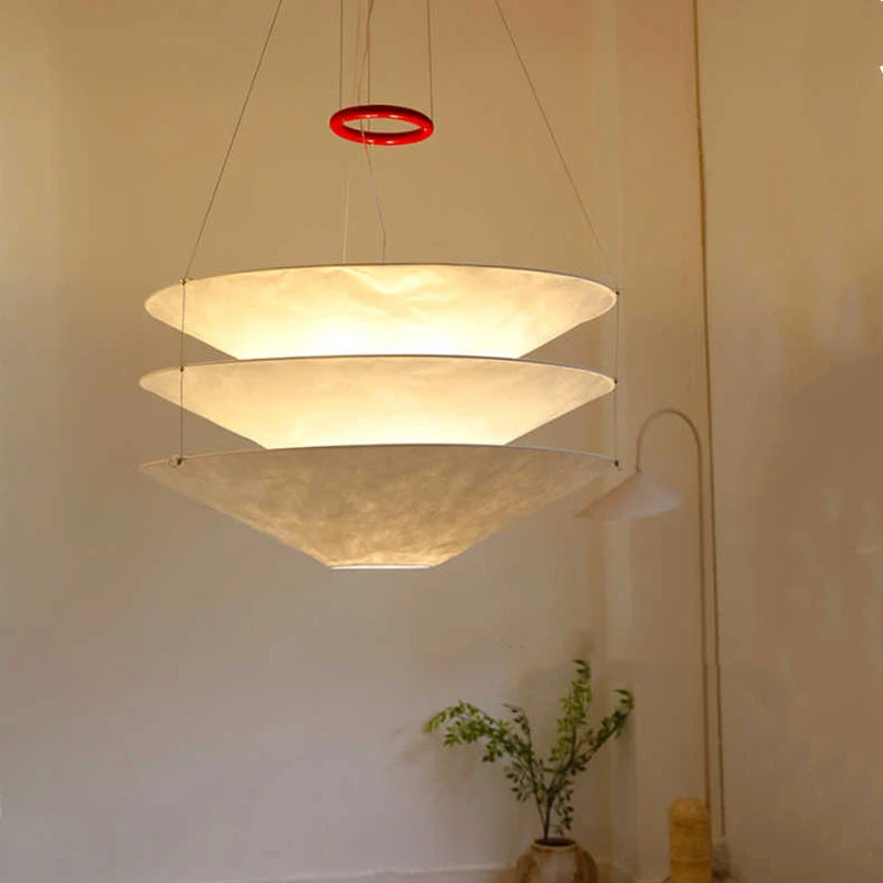 lampe suspendue wabi sabi en papier japonais pour restaurants et boutiques - vue 7 sur 12
