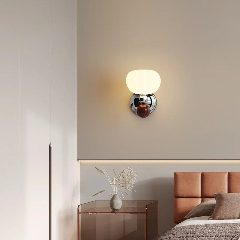 Nordic minimalist creative pumpkin wall light for children - vue 4 sur 14