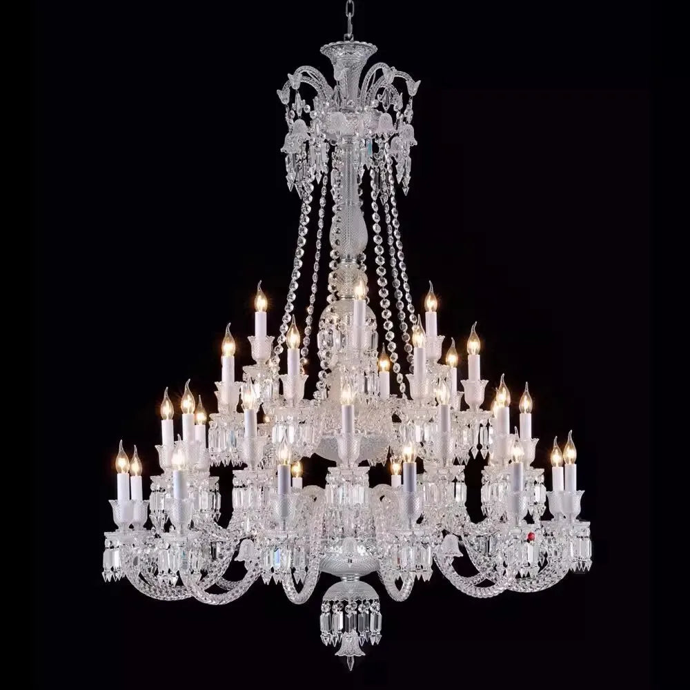 lustre en cristal transparent pour un éclairage élégant et raffiné - vue 3 sur 30