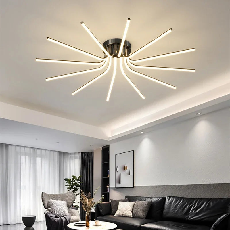 plafonnier led moderne avec télécommande pour décoration intérieure - vue 5 sur 12