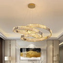 Modern postmodern luxury minimalist nordic crystal LED chandelier for living room or villa, circular ring
