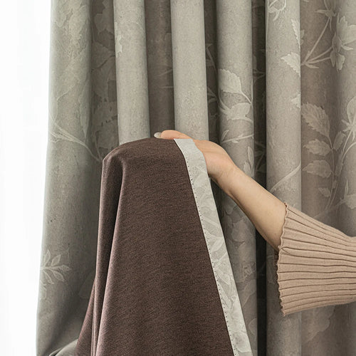 Rideau occultant motif feuilles pour salon et chambre