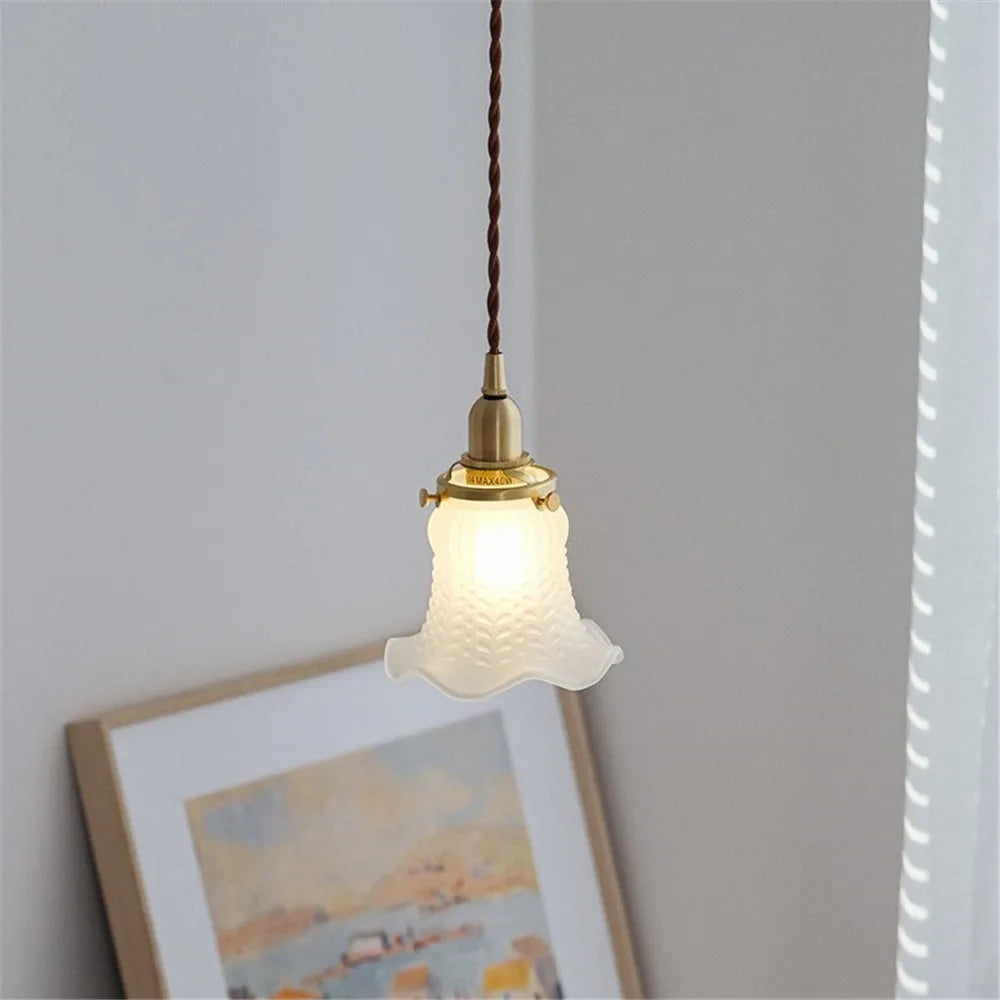 lustre nordique rétro en verre pour décoration intérieure - vue 5 sur 8