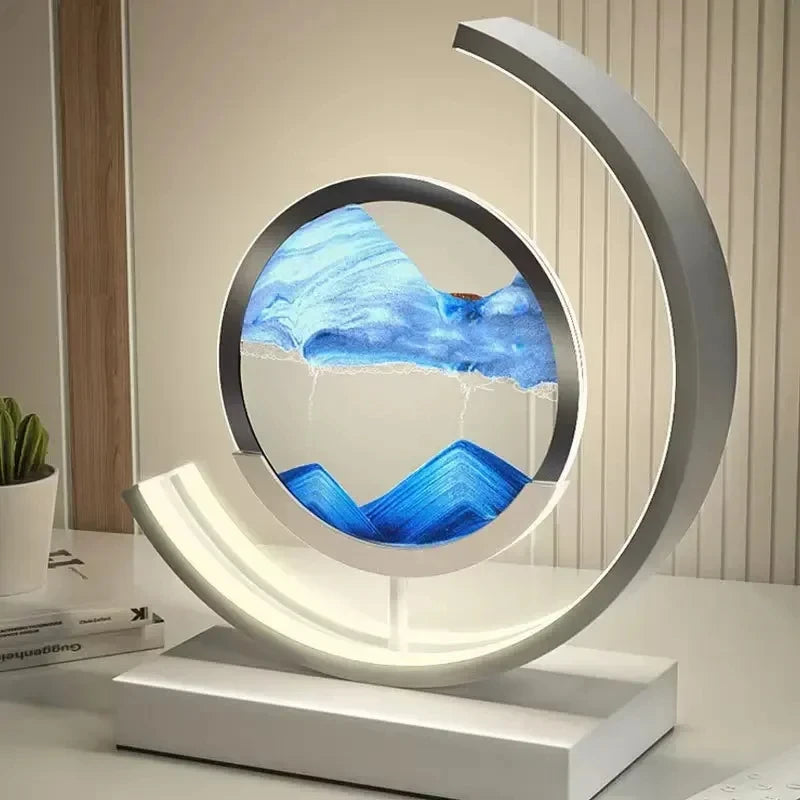 lampe à poser LED art sable pour décoration intérieure dynamique - vue 4 sur 16