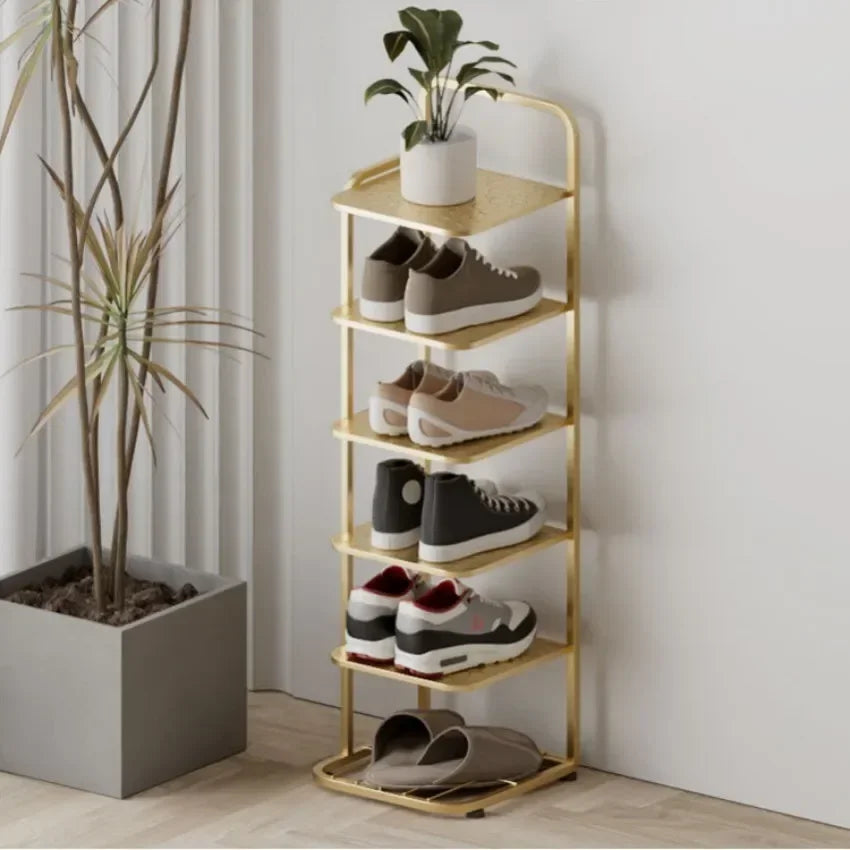 étagère à chaussures moderne en métal pour un rangement vertical élégant - vue 4 sur 12