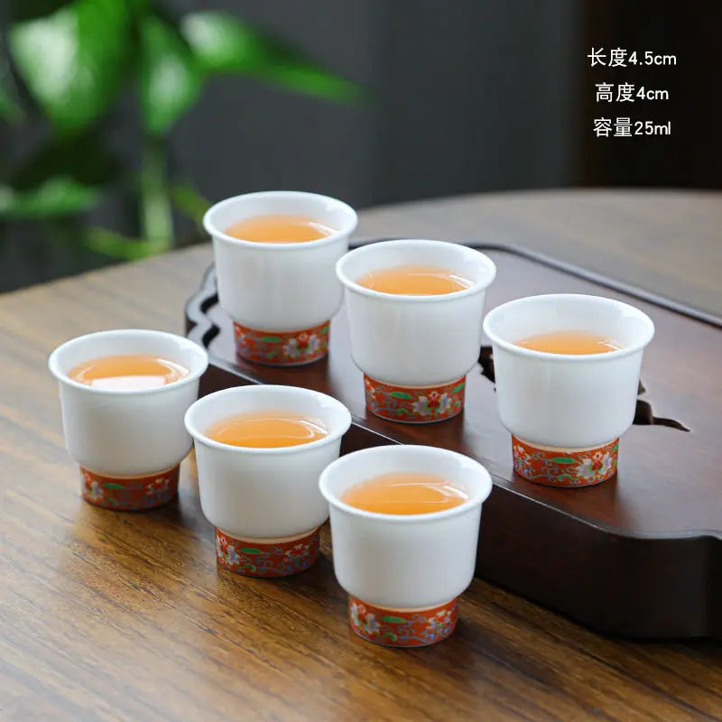 Service thé kung fu porcelaine jade 6 tasses