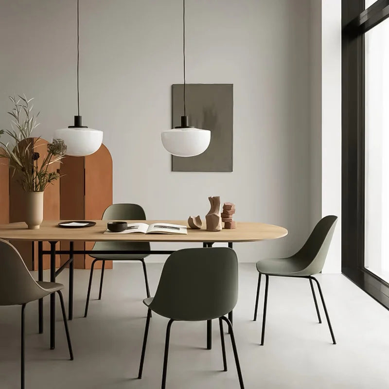 lampe minimaliste suspendue en verre adaptée pour étude et chevet - vue 3 sur 12