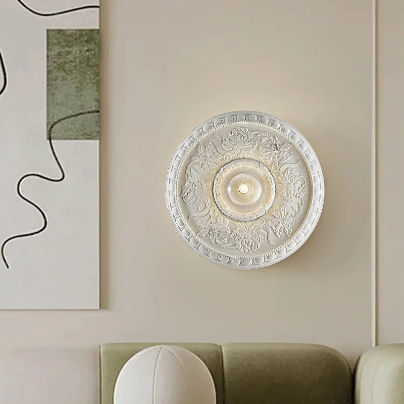 applique murale rétro haute gamme avec abat-jour en verre blanc - vue 4 sur 8