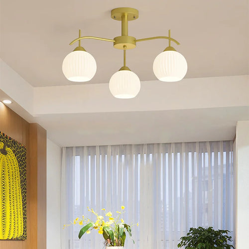 Nordic minimalist LED glass pendant chandelier Sandyha - vue 3 sur 9