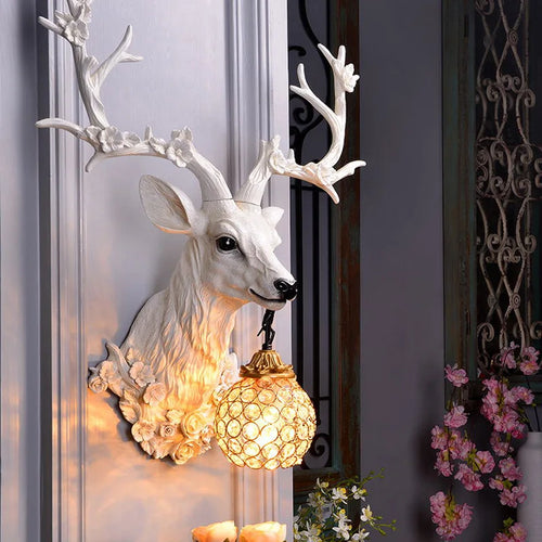 applique murale en résine design cerf pour décoration intérieure moderne - vue 6 sur 8