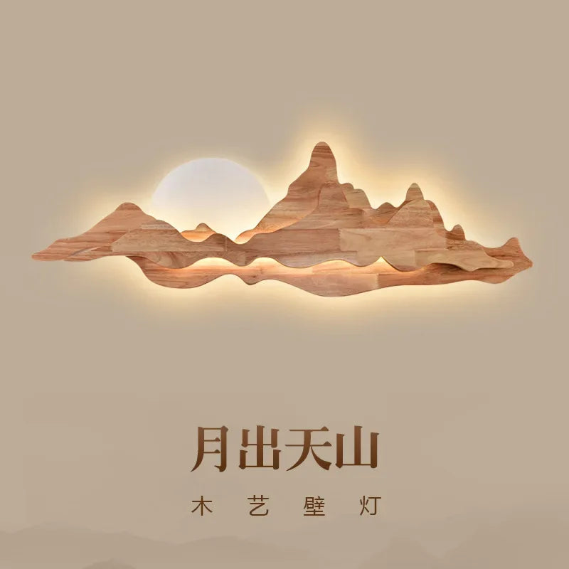 Applique murale créative Zen rétro thé en bois massif - vue 3 sur 6
