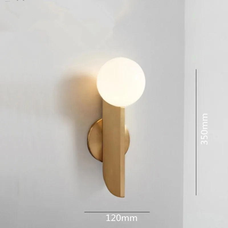 Applique murale LED en cuivre doré