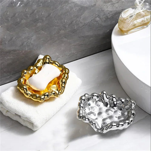 porte-savon chromé pour salle de bain accessoires tendance - vue 4 sur 7