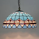 Rétro Tiffany Suspension Lumières suspension lustre salon baroque perle design Vitrail luxe 16 "mer bleu marron L