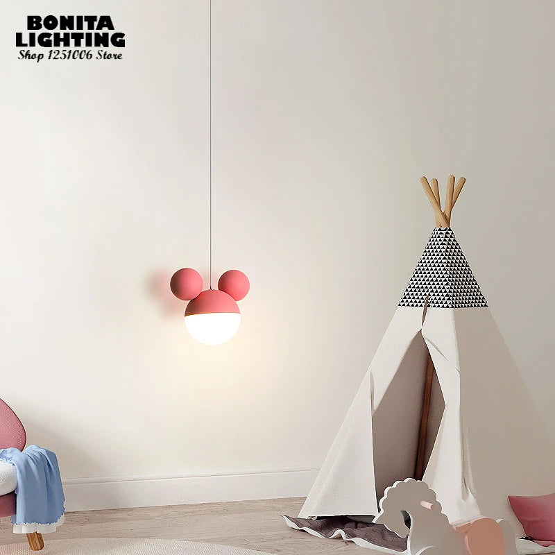 suspension créative tête de souris design moderne pour enfants - vue 6 sur 7