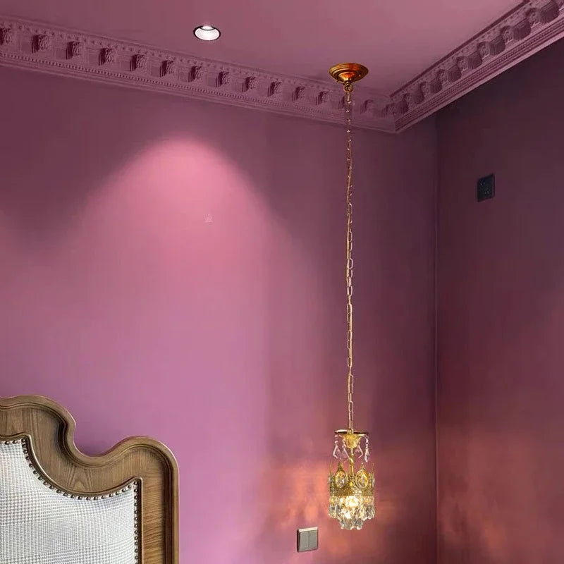 suspension dorée en cristal pour décoration intérieure élégante - vue 6 sur 7