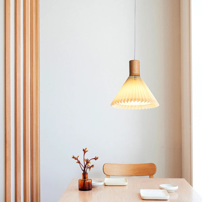 Creative minimalist wooden pendant light in pastoral style - vue 4 sur 11
