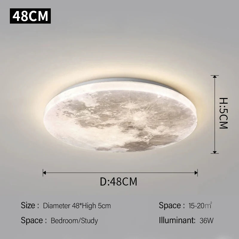 plafonnier lune créatif pour éclairage romantique dans une chambre - vue 8 sur 9