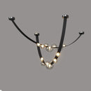 Minimalist leather and glass LED chandelier for decoration